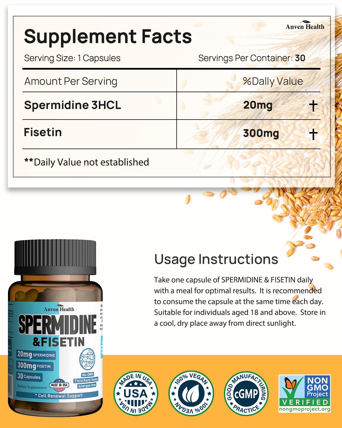 Spermidine 20mg + Fisetin 300mg + Akkermansia for Women丨Cellular Renewal, Metabolic & Gut Health - dailyvitalstore