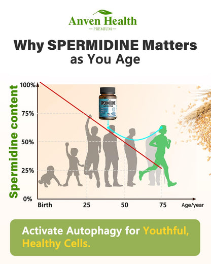 Spermidine & Fisetin Supplement - 20mg of 99% Spermidine Per Serving, 3HCL & 300mg Fisetin for Women Men Cell Renewal, Aging Defense & Longevity, Gluten Free, Non-GMO, Made in USA | 30 Veggie Caps - dailyvitalstore