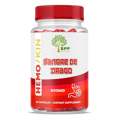 SPF Natural Products HEMOKIN with Sangre de Drago – Hemorrhoid and Fissure Relief Supplement, Helps with Itching, Swelling, Pain Relief (60 Caps) (1) - dailyvitalstore