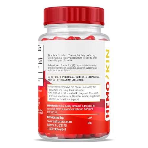 SPF Natural Products HEMOKIN with Sangre de Drago – Hemorrhoid and Fissure Relief Supplement, Helps with Itching, Swelling, Pain Relief (60 Caps) (1) - dailyvitalstore