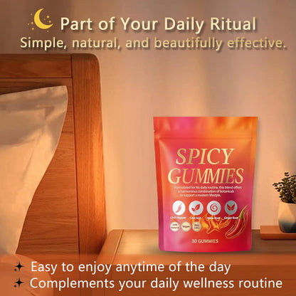 Spicy Gummy, Hot Peach Gummies – Natural Chili Flavor, Promote Calmness and Intimacy Wellness, 30 Gummies - dailyvitalstore