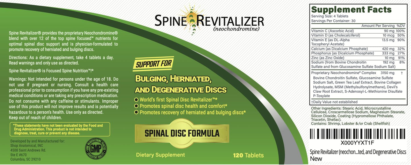 Spine Revitalizer (neochondromine) Back Pain and Neck Pain Support for Bulging, Herniated, and Degenerative Discs - dailyvitalstore