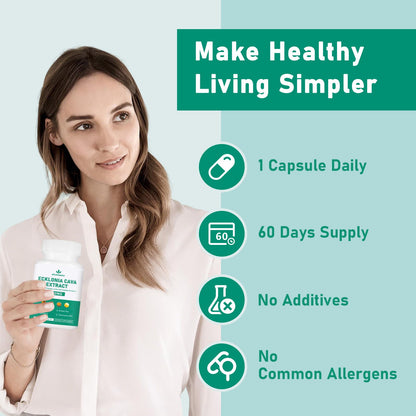 Spliferikou Ecklonia Cava Extract, 800mg, 60 Veggie Capsules with Fucoidan, Green Tea, Turmeric, CoQ10, Dietary Supplement - dailyvitalstore