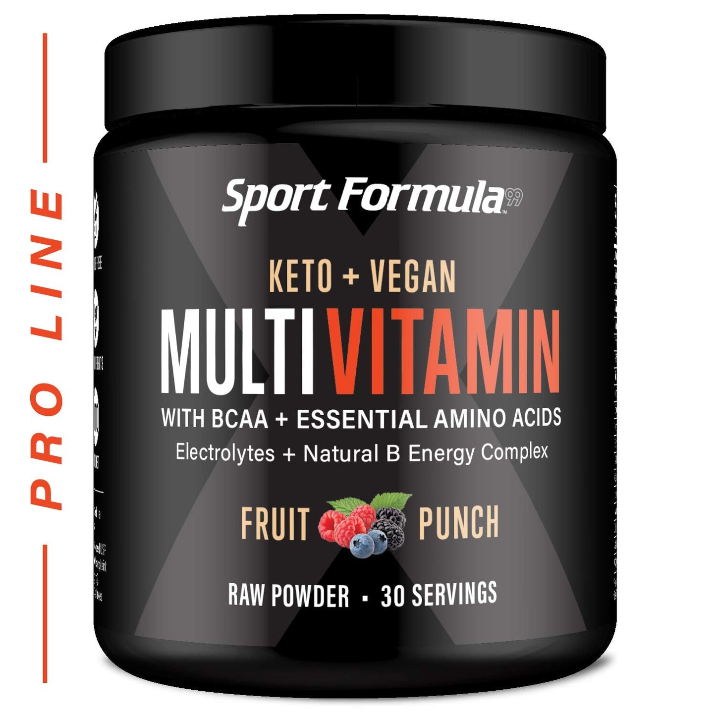Sport Formula 99 Multivitamin Powder - Drink Mix for Men Women BCAA Amino Acids Won’t Upset Your Stomach - Keto Vegan Multivitamin Fruit Punch - Electrolytes Super B Complex Digestive Enzyme - dailyvitalstore