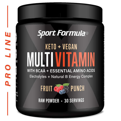 Sport Formula 99 Multivitamin Powder - Drink Mix for Men Women BCAA Amino Acids Won’t Upset Your Stomach - Keto Vegan Multivitamin Fruit Punch - Electrolytes Super B Complex Digestive Enzyme - dailyvitalstore