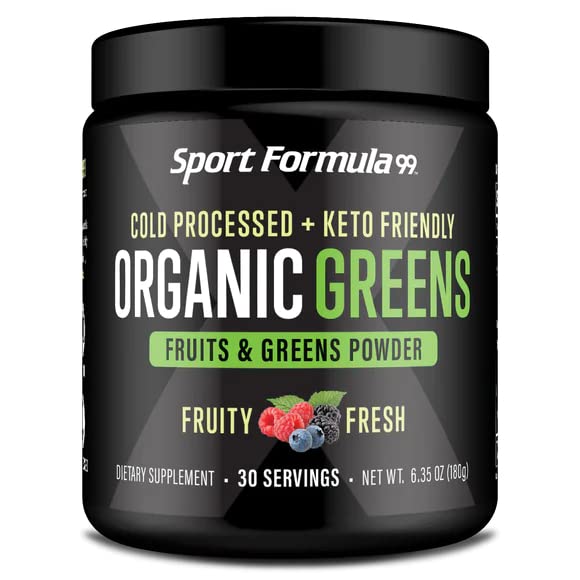 Sport Formula 99 Organic Greens Superfood Powder, Cold Pressed Vegan and Keto Powder, Non-GMO, Low Calorie Daily Green Juice Powder - dailyvitalstore