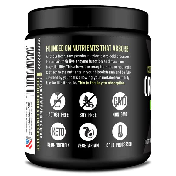 Sport Formula 99 Organic Greens Superfood Powder, Cold Pressed Vegan and Keto Powder, Non-GMO, Low Calorie Daily Green Juice Powder - dailyvitalstore