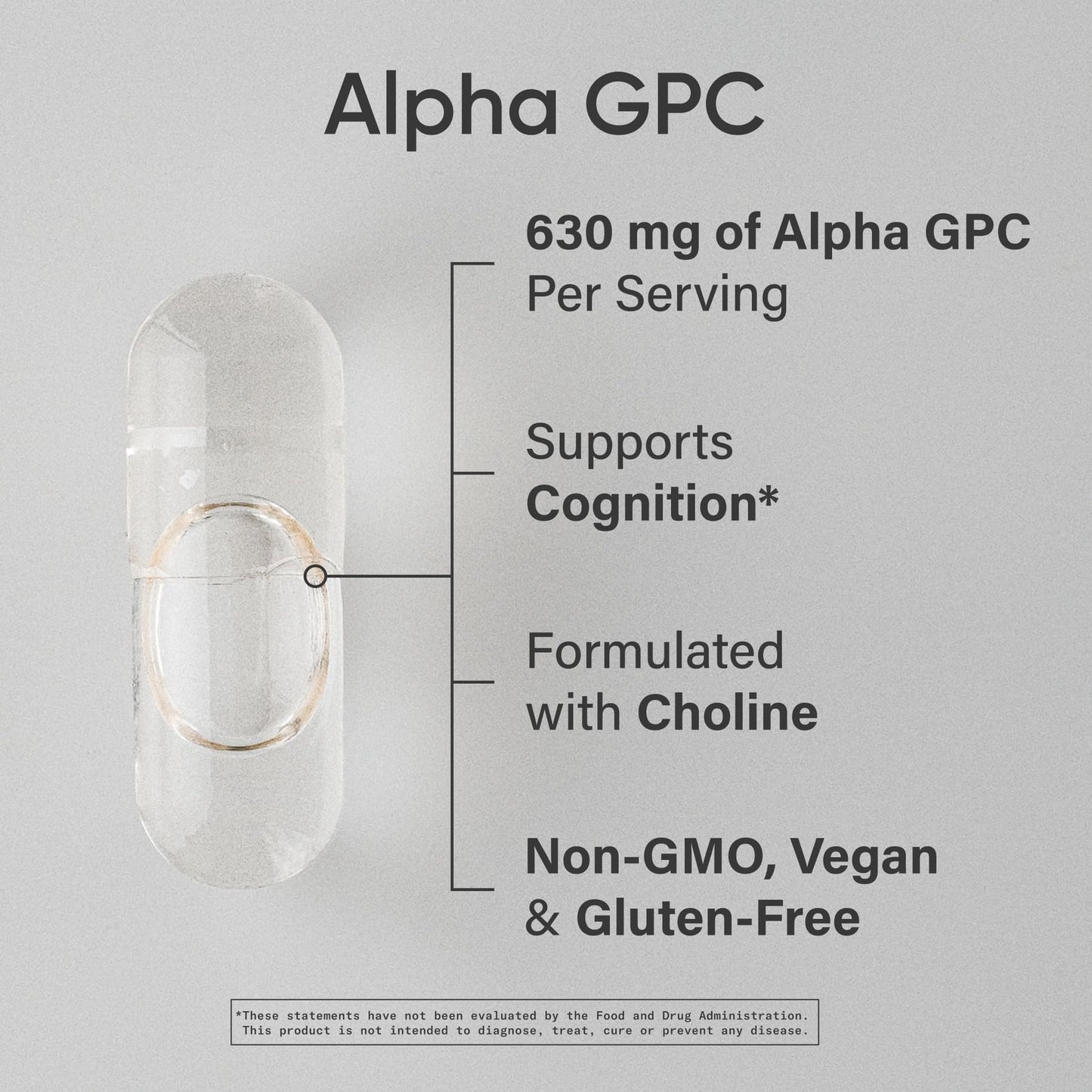 Sports Research® Alpha GPC 630mg (Extra Strength) - Bioavailable Source of Choline - Focus & Cognitive Support for Women & Men - Vegan Certified · Non-GMO · Gluten Free - 60 Liquid Capsules - dailyvitalstore