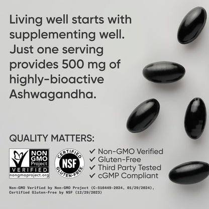 Sports Research® Ashwagandha Softgels with Coconut MCT Oil - Natural Ayurvedic Adaptogen Made with Shoden® Ashwa for Relaxation, Calm & Sleep Support - Gluten Free & Vegan Friendly - 120 Count - dailyvitalstore