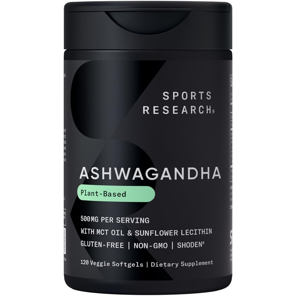 Sports Research® Ashwagandha Softgels with Coconut MCT Oil - Natural Ayurvedic Adaptogen Made with Shoden® Ashwa for Relaxation, Calm & Sleep Support - Gluten Free & Vegan Friendly - 120 Count - dailyvitalstore