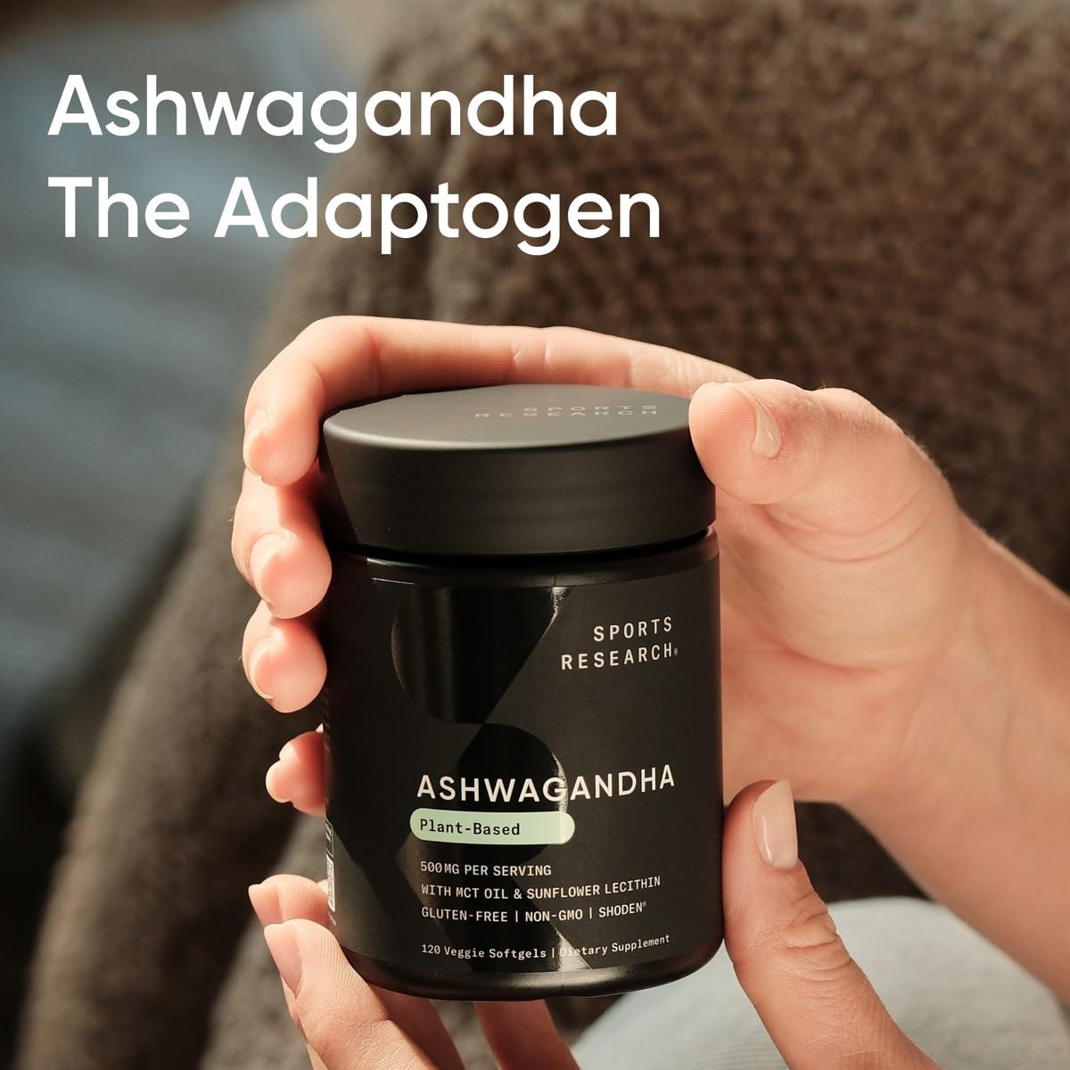 Sports Research® Ashwagandha Softgels with Coconut MCT Oil - Natural Ayurvedic Adaptogen Made with Shoden® Ashwa for Relaxation, Calm & Sleep Support - Gluten Free & Vegan Friendly - 120 Count - dailyvitalstore