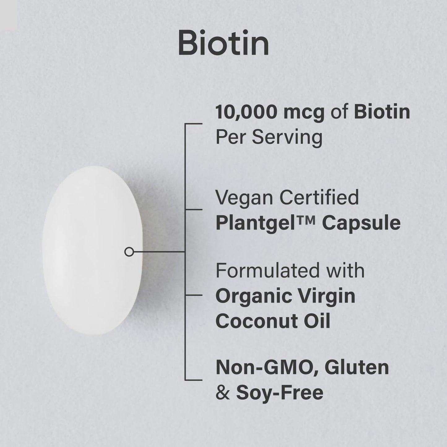 Sports Research® Biotin 10,000mcg with Organic Coconut Oil - Biotin (Vitamin B7) for Healthy Skin and Hair Support* - for Women and Men - Vegan, Non-GMO, Gluten & Soy-Free - 30 Veggie Softgels - dailyvitalstore