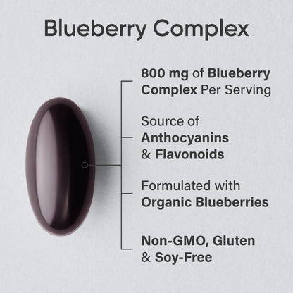 Sports Research Blueberry Capsules - Made from Organic Blueberries with Organic Extra Virgin Olive Oil - Non-GMO & Gluten Free - 60 Liquid Softgels - dailyvitalstore