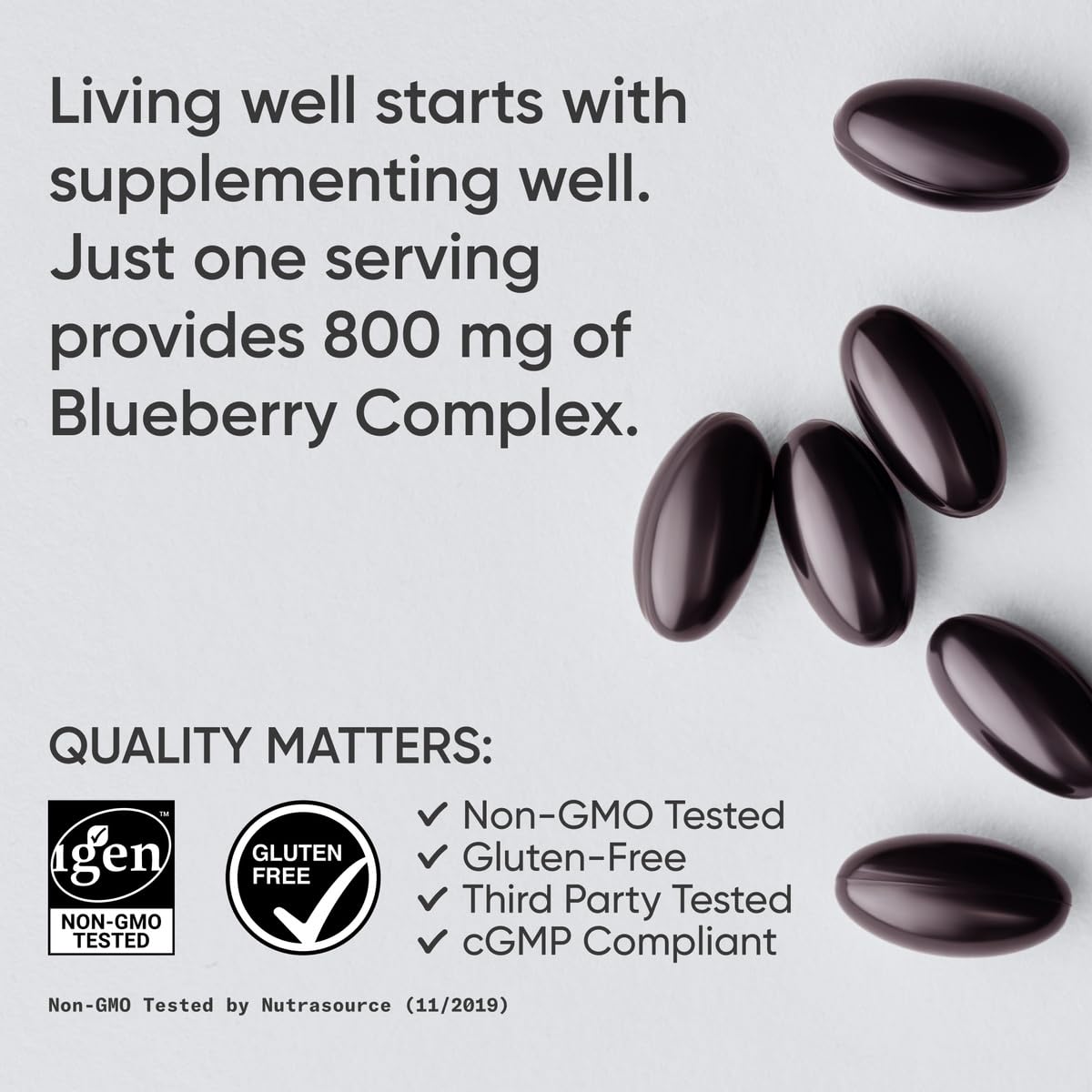 Sports Research Blueberry Capsules - Made from Organic Blueberries with Organic Extra Virgin Olive Oil - Non-GMO & Gluten Free - 60 Liquid Softgels - dailyvitalstore