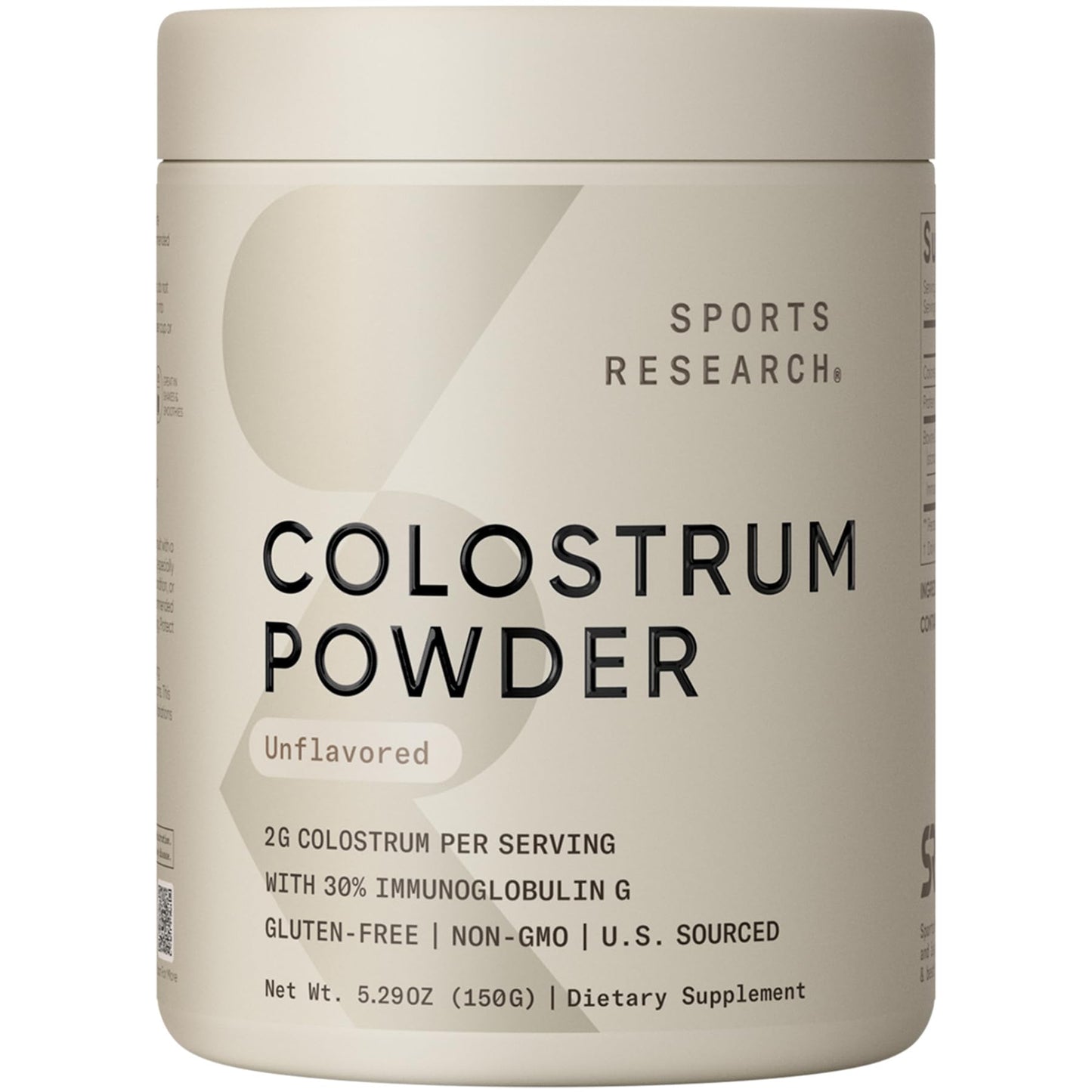 Sports Research® Bovine Colostrum Powder – Easy to Mix, Single Ingredient Superfood – Immunity Support & Gut Health w/IgG Antibodies - U.S. Sourced - dailyvitalstore