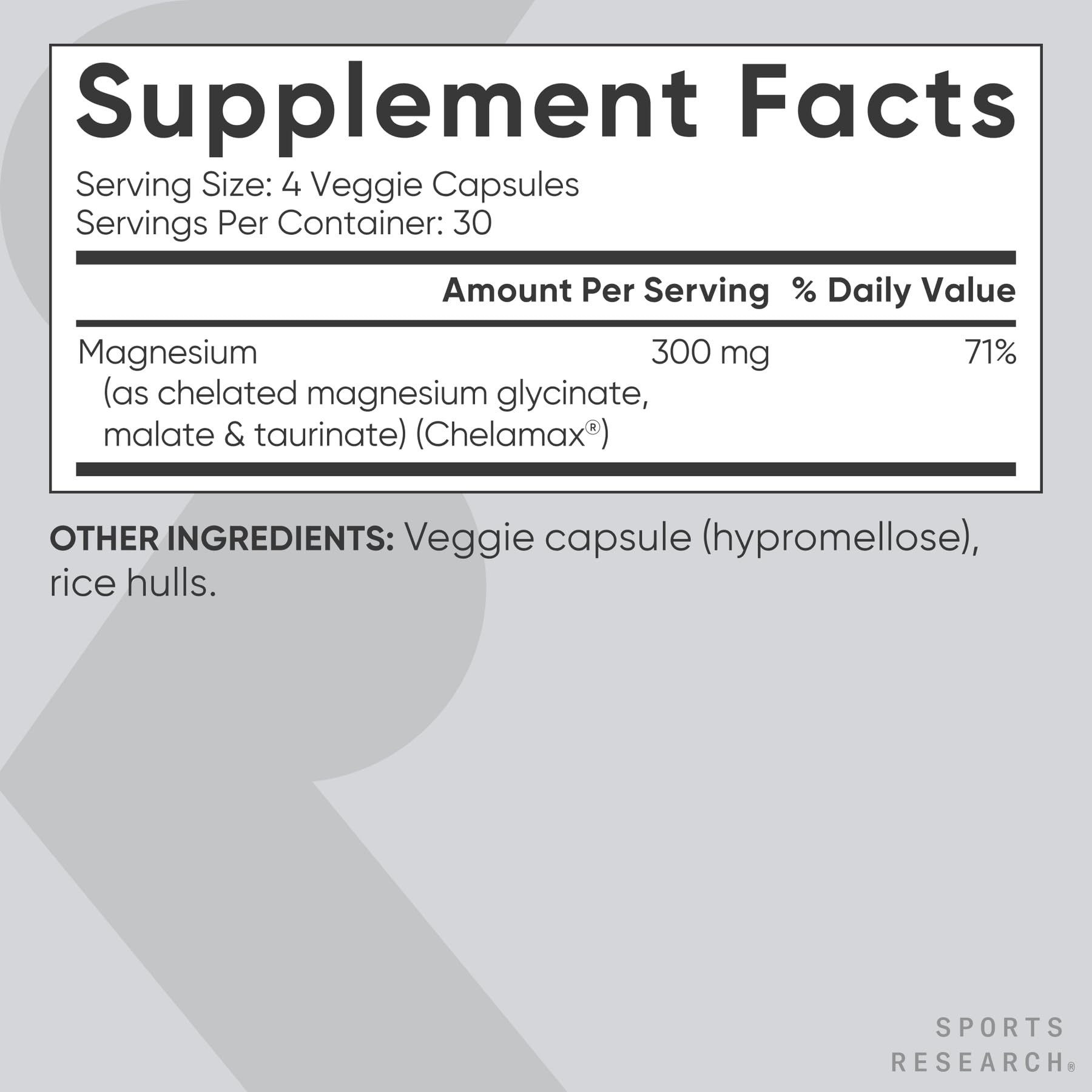 Sports Research® Chelated Triple Magnesium Complex with Glycinate, Taurinate & Malate (Chelamax®) for Enhanced Bioavailability* - 300 mg per Serving, Non-GMO, Certified Vegan, 120 Veggie Capsules - dailyvitalstore