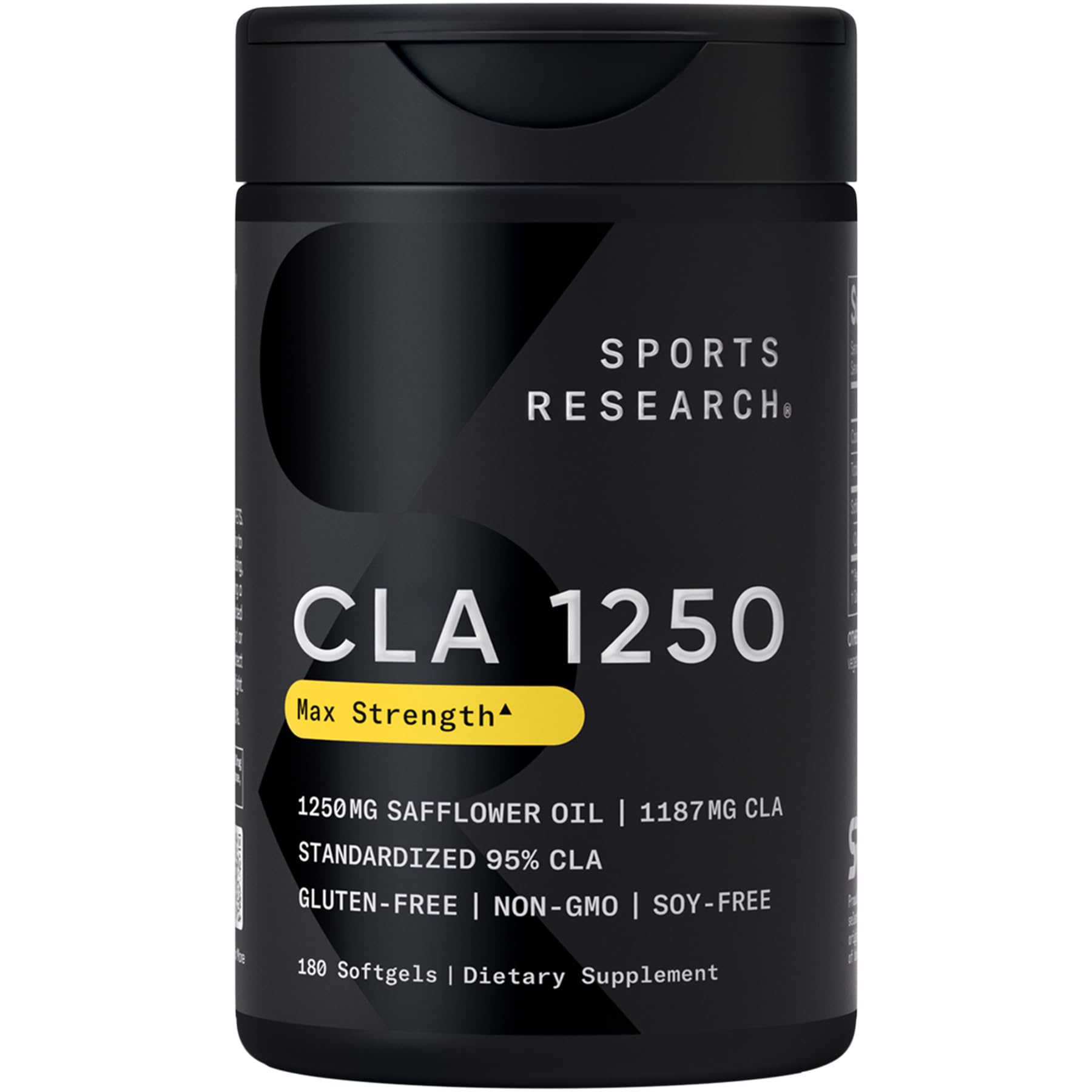Sports Research CLA - 1250mg with Active Conjugated Linoleic Acid for Men and Women | Non-GMO, Soy & Gluten Free - 95% (180 Softgels)… - dailyvitalstore