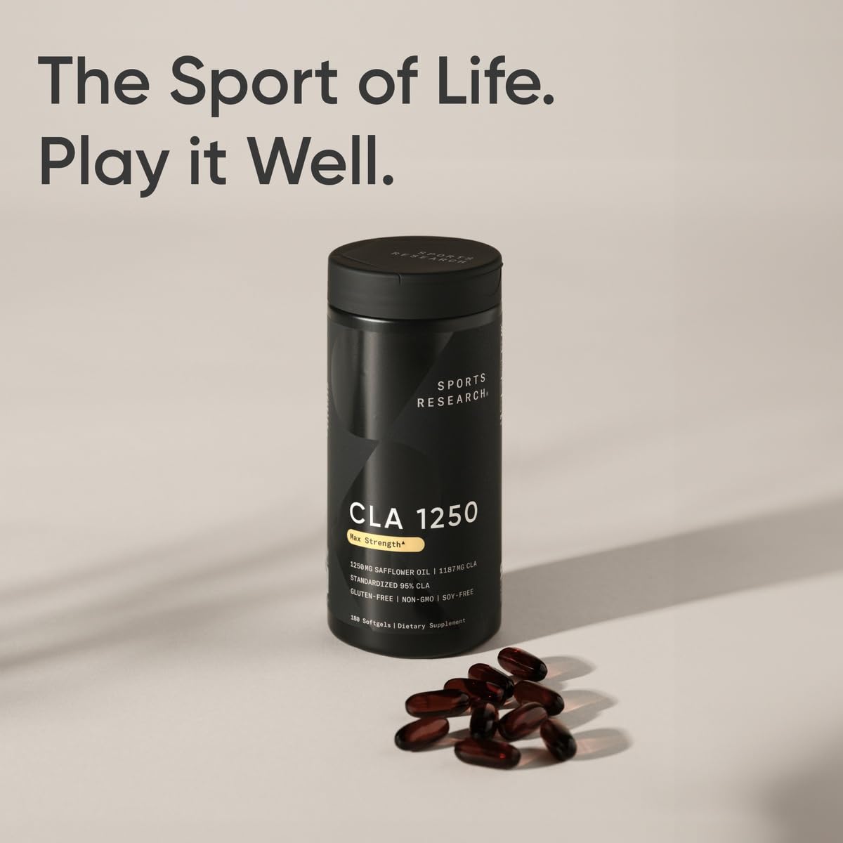 Sports Research CLA - 1250mg with Active Conjugated Linoleic Acid for Men and Women | Non-GMO, Soy & Gluten Free - 95% (180 Softgels)… - dailyvitalstore