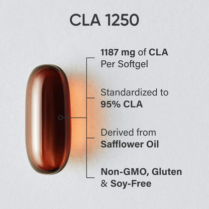 Sports Research CLA - 1250mg with Active Conjugated Linoleic Acid for Men and Women | Non-GMO, Soy & Gluten Free - 95% (180 Softgels)… - dailyvitalstore