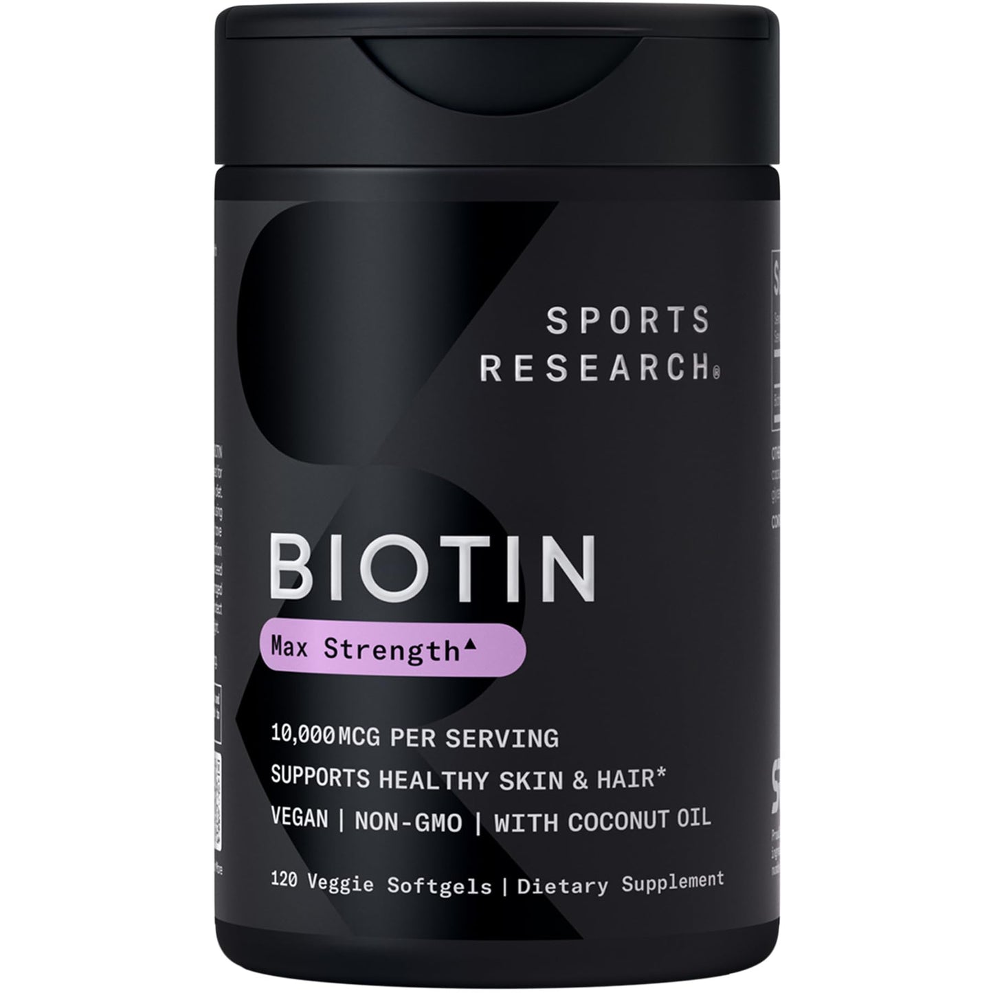 Sports Research® Collagen Peptides for Women & Men Hydrolyzed Type 1 & 3 Protein Supplement Easy Mixing Vital Nutrients Proteins and Vegan Biotin 10,000mcg Max Strength B7 120 Softgels (4 Month Supply - dailyvitalstore
