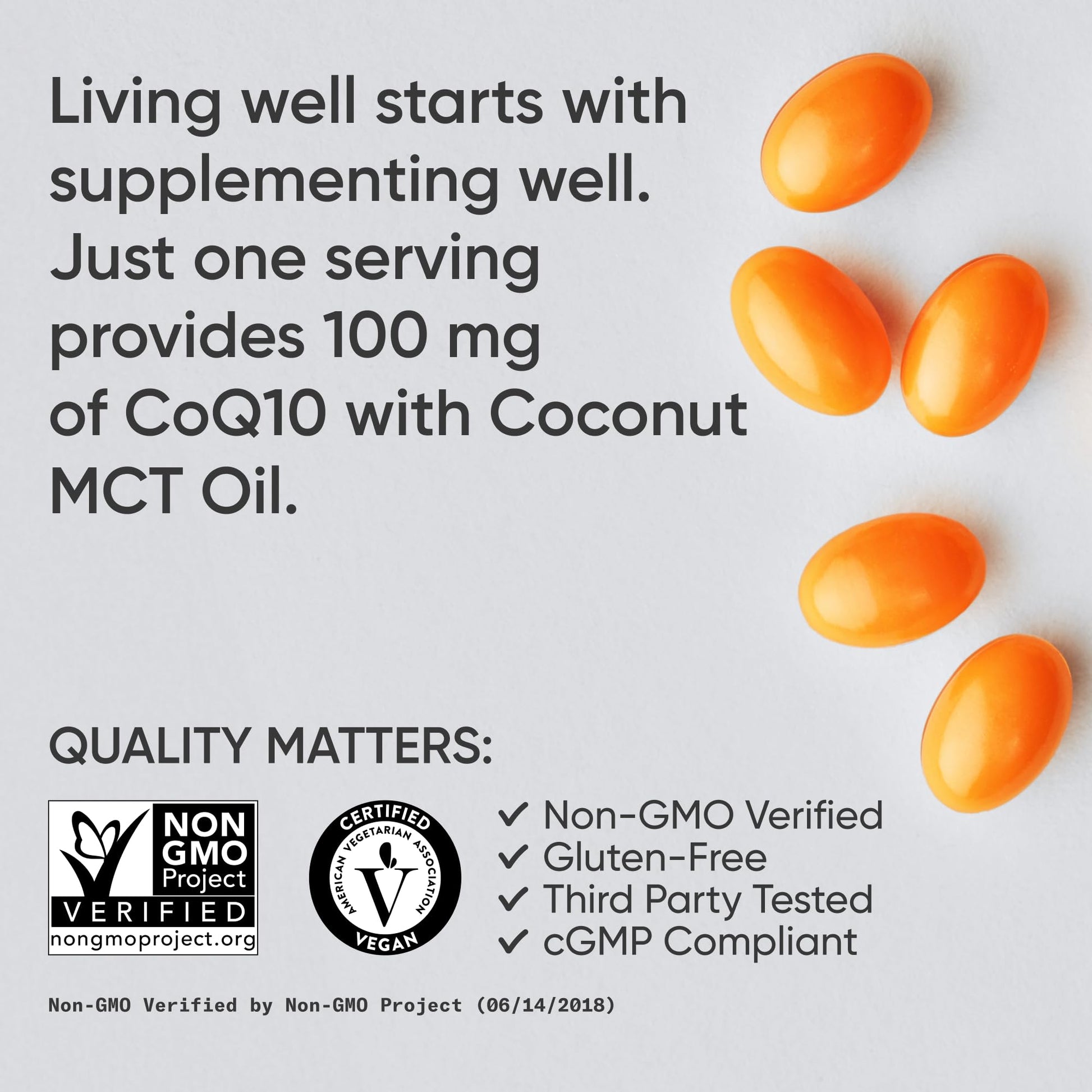 Sports Research CoQ10 (100mg) Enhanced w/Coconut Oil & Bioperine (Black Pepper) for Better Absorption | Vegan Certified, Non-GMO Verified (120 Veggie Softgels) - dailyvitalstore