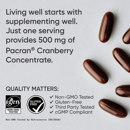 Sports Research® Cranberry Fruit Complex Supplement - Softgels for Urinary Tract Health Support - Made with Pacran®­ & Vitamins C & E - Non-GMO & Gluten Free - 90 Count - dailyvitalstore