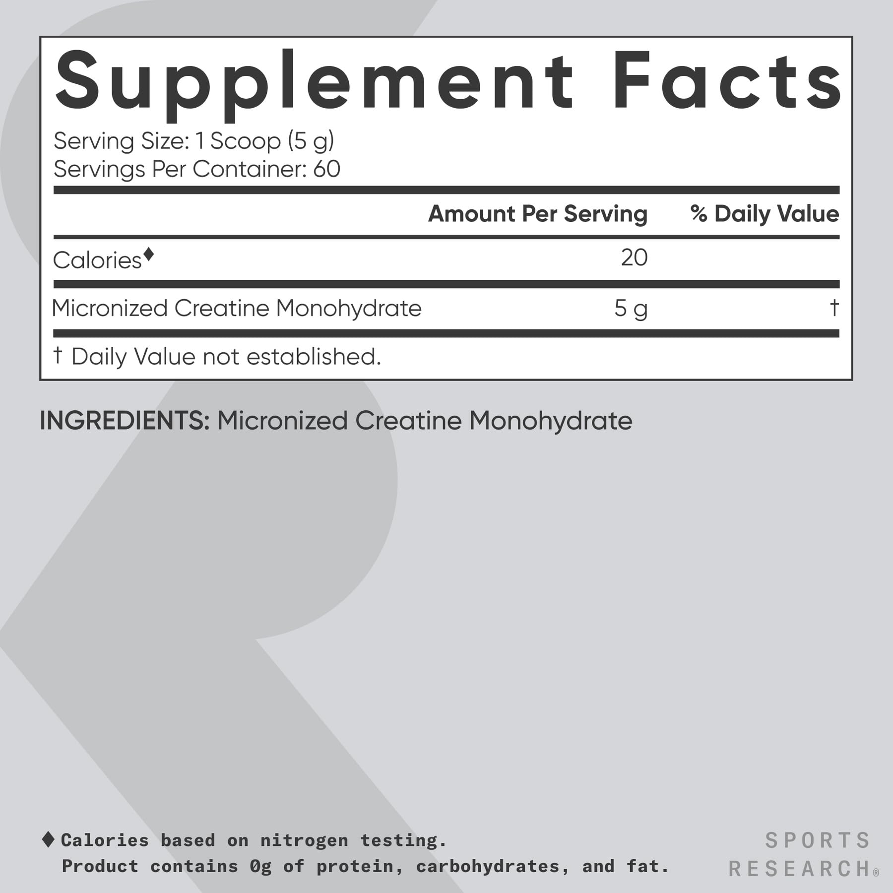 Sports Research Creatine Monohydrate - Gain Lean Muscle, Improve Performance and Strength and Support Workout Recovery - 5 g Micronized Creatine - 10.58 oz - dailyvitalstore