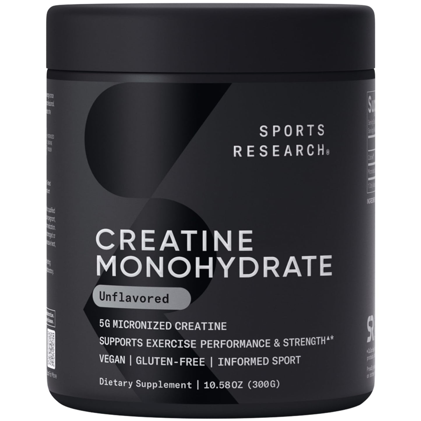 Sports Research Creatine Monohydrate - Gain Lean Muscle, Improve Performance and Strength and Support Workout Recovery - 5 g Micronized Creatine - 10.58 oz - dailyvitalstore