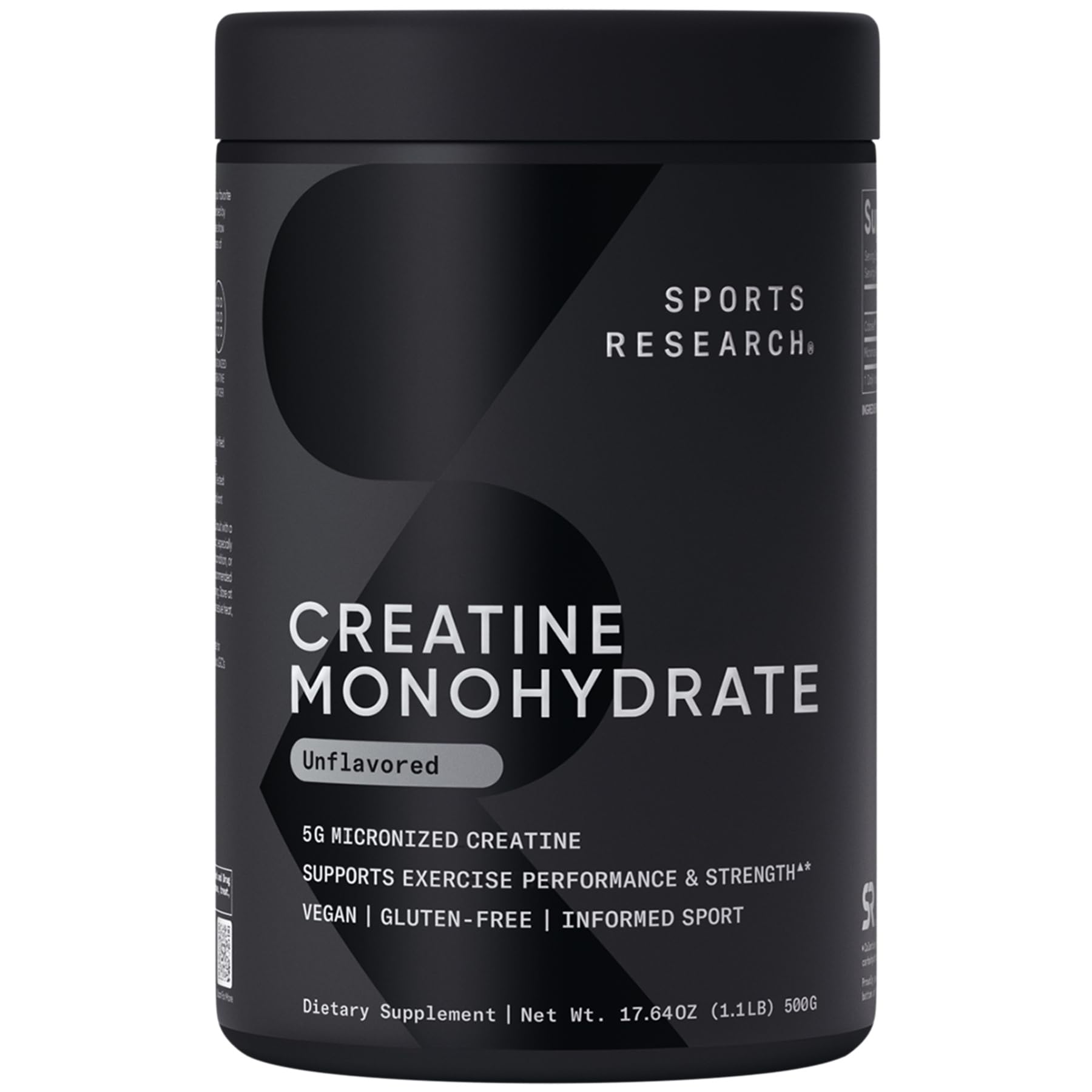 Sports Research Creatine Monohydrate - Gain Lean Muscle, Improve Performance and Strength and Support Workout Recovery* - 5 g Micronized Creatine - 17.64 oz - dailyvitalstore