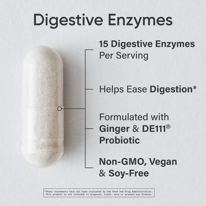 Sports Research Digestive Enzymes with Probiotics & Ginger - Plant Based for Dairy, Protein, Sugar & Carbs - Non-GMO Verified & Vegan Friendly (90 Veggie Capsules) - dailyvitalstore