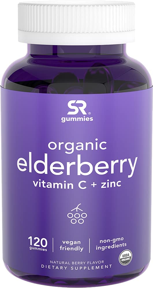 Sports Research Elderberry Gummies Concentrate with Vitamin C, Zinc & Probiotics for Immune Support & Gut Health | USDA Organic, Vegan Certified & Non-GMO Verified (120 Gummies) - dailyvitalstore