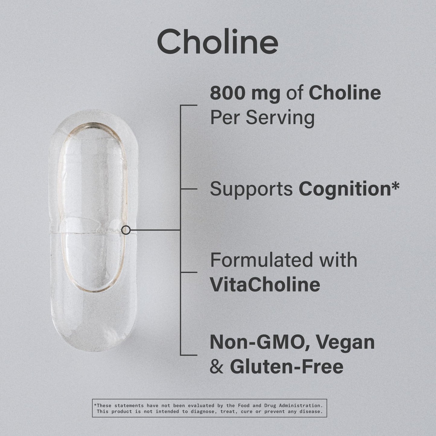 Sports Research ® Extra Strength Choline 800 mg - Essential Nutrient Featuring VitaCholine ® for Focus Support - Vegan Certified • Non-GMO • Gluten Free - 60 Liquid Capsules - dailyvitalstore