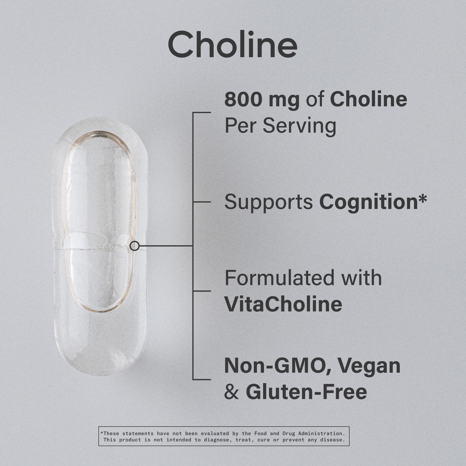 Sports Research ® Extra Strength Choline 800 mg - Essential Nutrient Featuring VitaCholine ® for Focus Support - Vegan Certified • Non-GMO • Gluten Free - 60 Liquid Capsules - dailyvitalstore