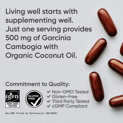 Sports Research Garcinia Cambogia Extract (60% HCA) with Extra Virgin Organic Coconut Oil | Non-GMO, Soy & Gluten Free (90 Liquid Softgels) - dailyvitalstore