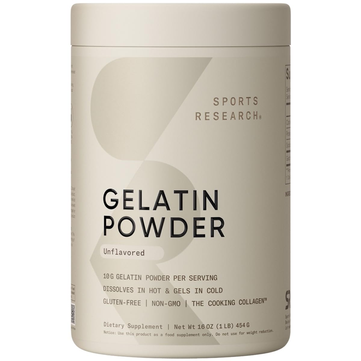 Sports Research Gelatin Collagen Cooking Powder - Sourced from Pasture Raised Cows | Great for Cooking and Baking - Certified Keto Friendly and Non-GMO - dailyvitalstore