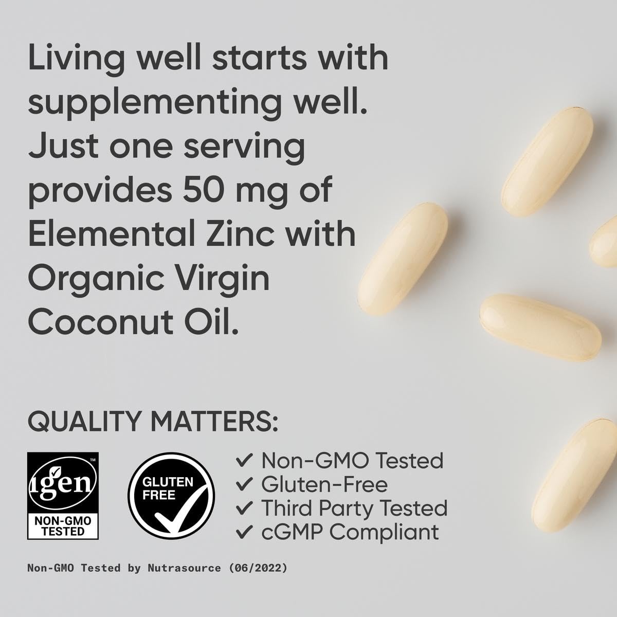 Sports Research High Potency Zinc Picolinate 50mg with Organic Coconut Oil | Highly Absorbable Zinc Supplement for Healthy Immune & Enzyme Function - Non-GMO Tested & Gluten-Free (120 Liquid Softgels) - dailyvitalstore