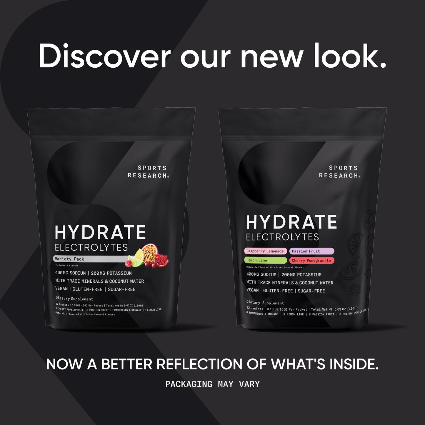 Sports Research® Hydrate Electrolytes Powder Packets - Sugar-Free & Naturally Flavored with Vitamins, Minerals, and Coconut Water - dailyvitalstore