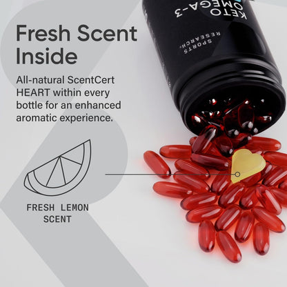 Sports Research Keto Omega Fish Oil with Wild Sockeye Salmon, Antarctic Krill Oil, Astaxanthin & Coconut MCT Oil - 1200mg of EPA & DHA per Serving | Keto Certified & Non-GMO Verified (120 Softgels) - dailyvitalstore
