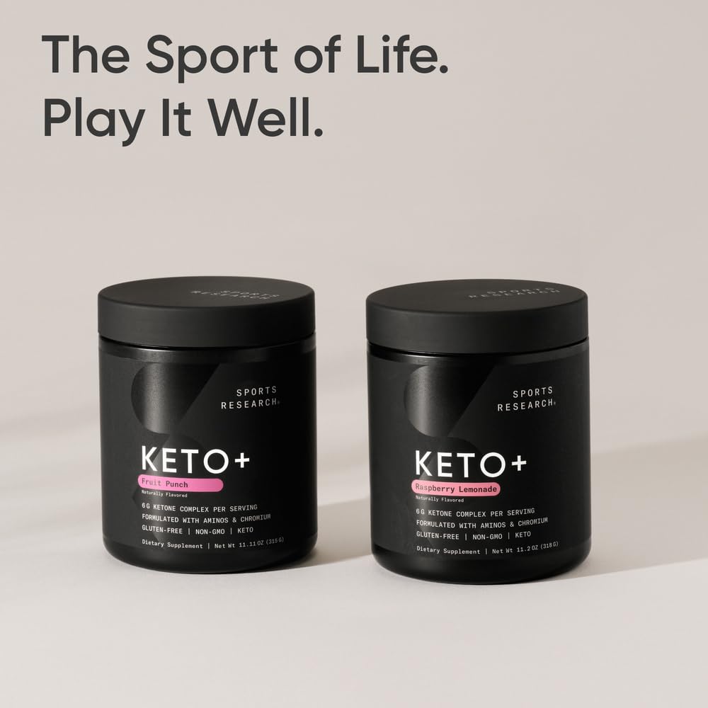 Sports Research® Keto Plus Exogenous Ketones with goBHB® - Premium Keto Powder Supporting Ketosis, Energy & Cognitive Function - Keto Certified · Vegan Friendly · 30 Servings (Raspberry Lemonade) - dailyvitalstore