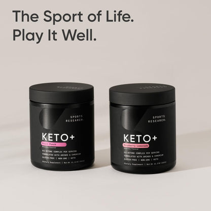 Sports Research® Keto Plus Exogenous Ketones with goBHB® - Premium Keto Powder Supporting Ketosis, Energy & Cognitive Function - Keto Certified · Vegan Friendly · 30 Servings (Raspberry Lemonade) - dailyvitalstore
