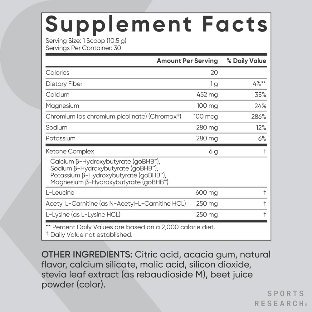 Sports Research® Keto Plus Exogenous Ketones with goBHB® - Premium Keto Powder Supporting Ketosis, Energy & Cognitive Function - Keto Certified · Vegan Friendly · 30 Servings (Raspberry Lemonade) - dailyvitalstore