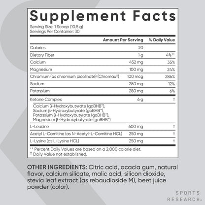 Sports Research® Keto Plus Exogenous Ketones with goBHB® - Premium Keto Powder Supporting Ketosis, Energy & Cognitive Function - Keto Certified · Vegan Friendly · 30 Servings (Raspberry Lemonade) - dailyvitalstore