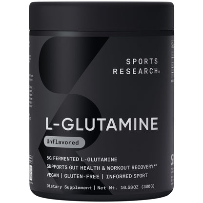 Sports Research L-Glutamine - Workout Recovery, Immune Health & Gut Health Support - 5 G Per Serving - 10.58 Oz - dailyvitalstore