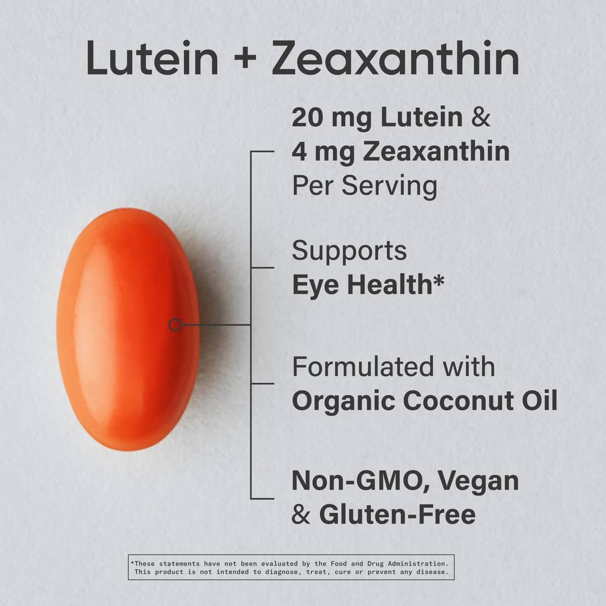 Sports Research® Lutein and Zeaxanthin Capsules - Eye Health Support Supplement Made with Lute-Gen® and Organic Coconut Oil - Vegan Friendly & Non-GMO Verified - 30 Veggie Softgels - dailyvitalstore