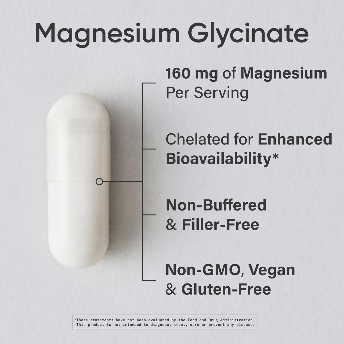 Sports Research® Magnesium Glycinate - Supports Restful Sleep & Enzymatic Processes - 160 mg Chelated Magnesium - Vegan Capsule - 90 Count - dailyvitalstore