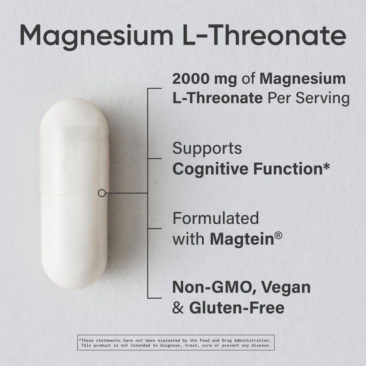 Sports Research® Magnesium L-Threonate Capsules 2000mg - High-Absorption Magtein® for Enhanced Brain Health, Memory, Focus & Restful Sleep Support - Vegan · Non-GMO · Gluten Free - 90 Count - dailyvitalstore