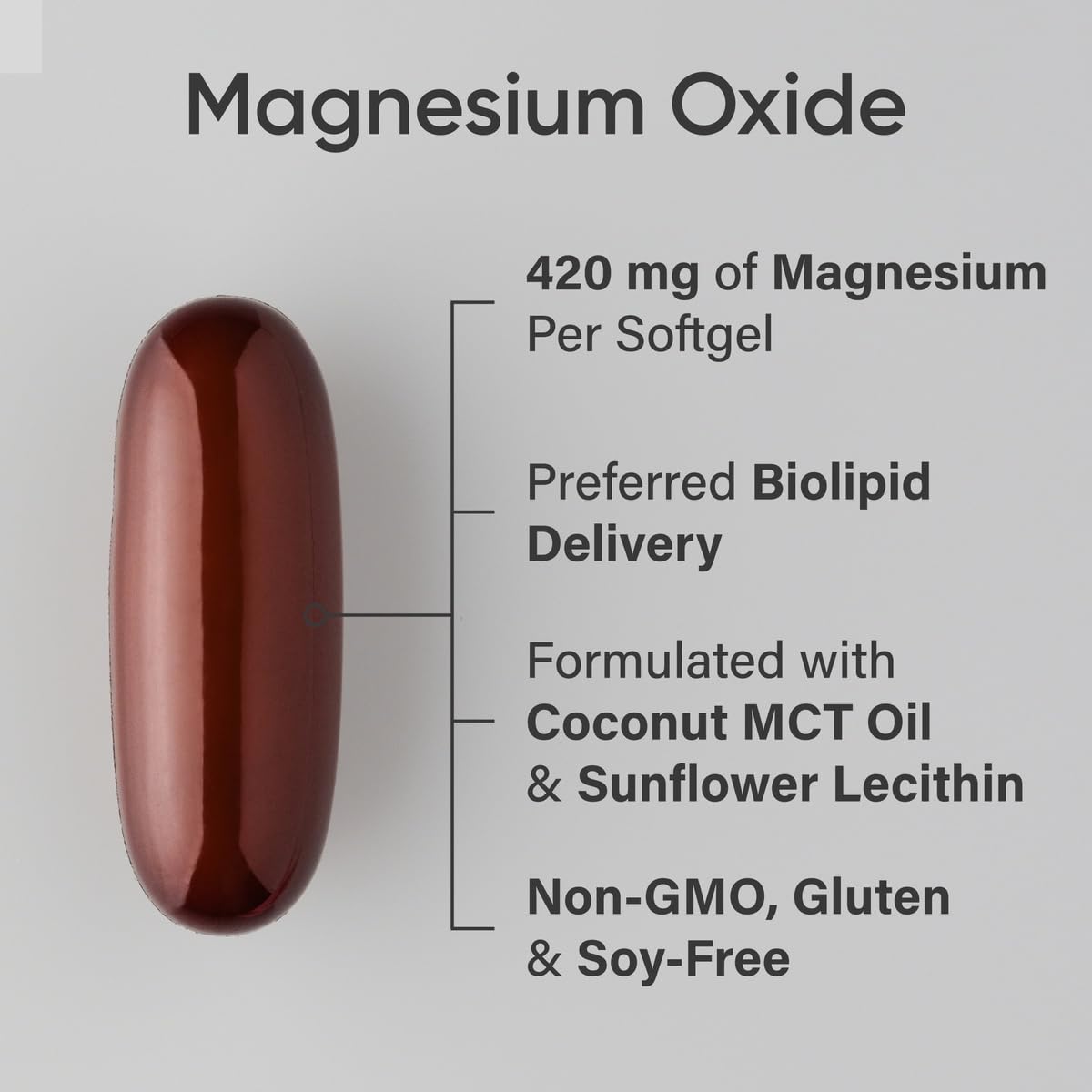 Sports Research® Magnesium Oxide 420mg with Coconut MCT Oil - Magnesium Supplement for Muscle, Nerve, and Bone Support* - Gluten-Free, Non-GMO - 90 Softgels - dailyvitalstore