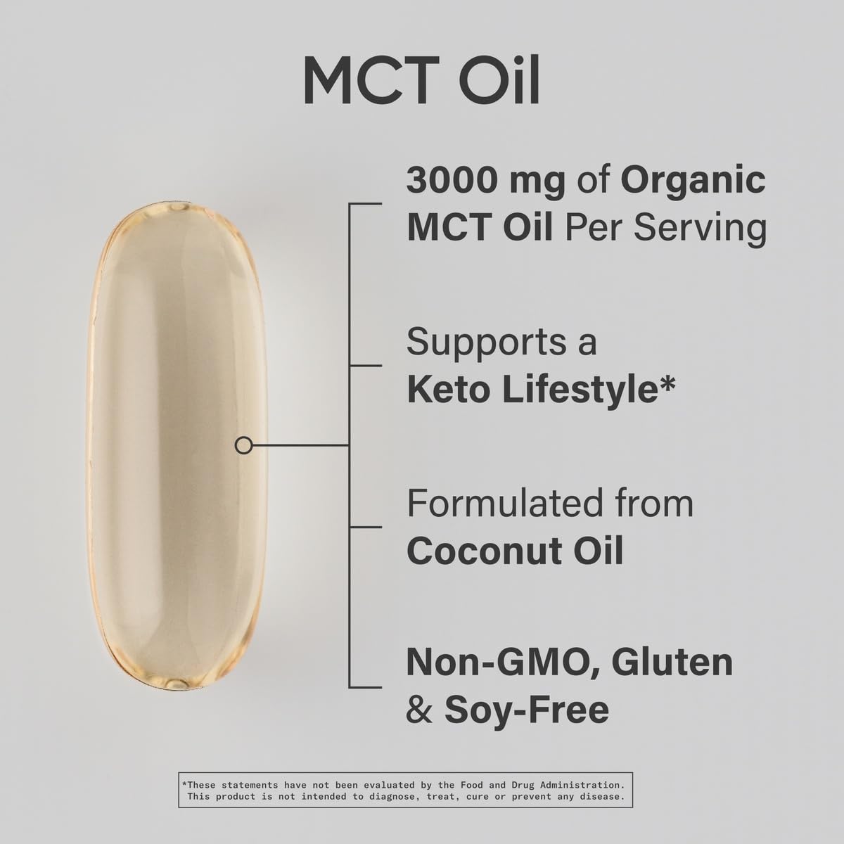 Sports Research MCT Oil Capsules derived from Coconut Oil | Keto Fuel for The Brain & Body | High Potency 3000 mg | Derived from Non-GMO Coconuts (120 Softgels) - dailyvitalstore