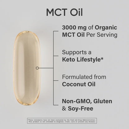 Sports Research MCT Oil Capsules derived from Coconut Oil | Keto Fuel for The Brain & Body | High Potency 3000 mg | Derived from Non-GMO Coconuts (120 Softgels) - dailyvitalstore