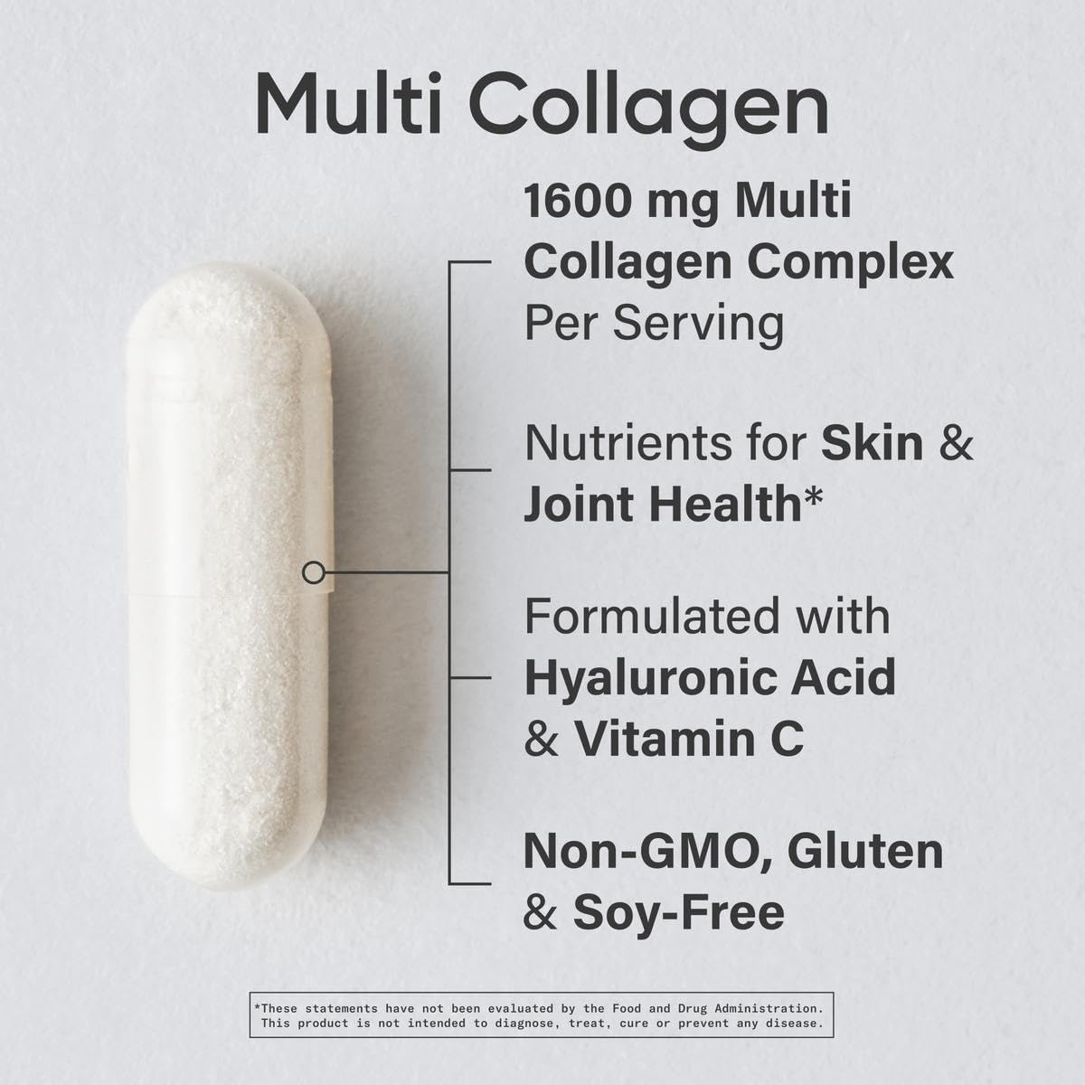 Sports Research® Multi Collagen Pills for Women & Men - Collagen Peptides (Type I, II, III, V, X) Enhanced with Hyaluronic Acid & Vitamin C - Gluten Free ­· Non-GMO - 90 Capsules - dailyvitalstore